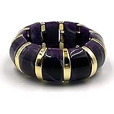 Resin Chunky Stretch Bangles Bracelets for Women, Friendship Bracelets, Bangle Bracelets for Women, Gold-Plated Marble Pattern Wide Bangle Bracelet, Chunky Jewelry for Women, Fashion Statement Jewelry Gift