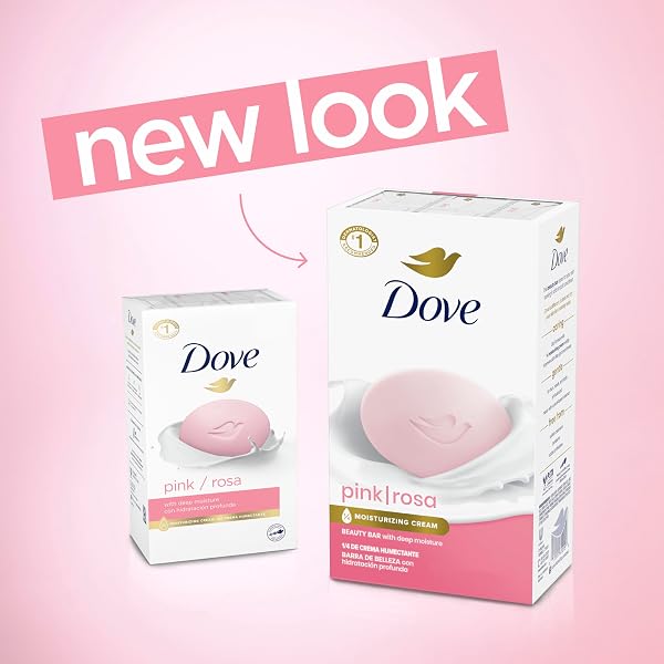 DOVE BEAUTY BAR SOAP PINK ROSA, 6 BARS FOR SOFT, SMOOTH SKIN, CLEANS & MOISTURIZES 3.75 OZ