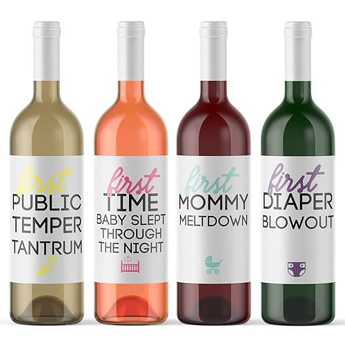 Amazon Com 8 Mommy Milestone Wine Labels Baby Shower Gift