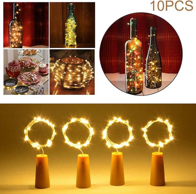 XCSOURCE® 10pcs 1m 20 LED Corcho En Forma De Noche De Luz Estrella De