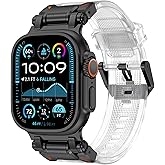 FULLIFE Designed for Apple Watch Band Apple Watch Ultra 3/2/1 49mm for Men, Silicone Rubber Bands with Metal Connector for Apple Watch Series 11/10 46mm, 9/8/7 45mm, SE2/SE 6/5/4 44mm, 3/2/1 42mm