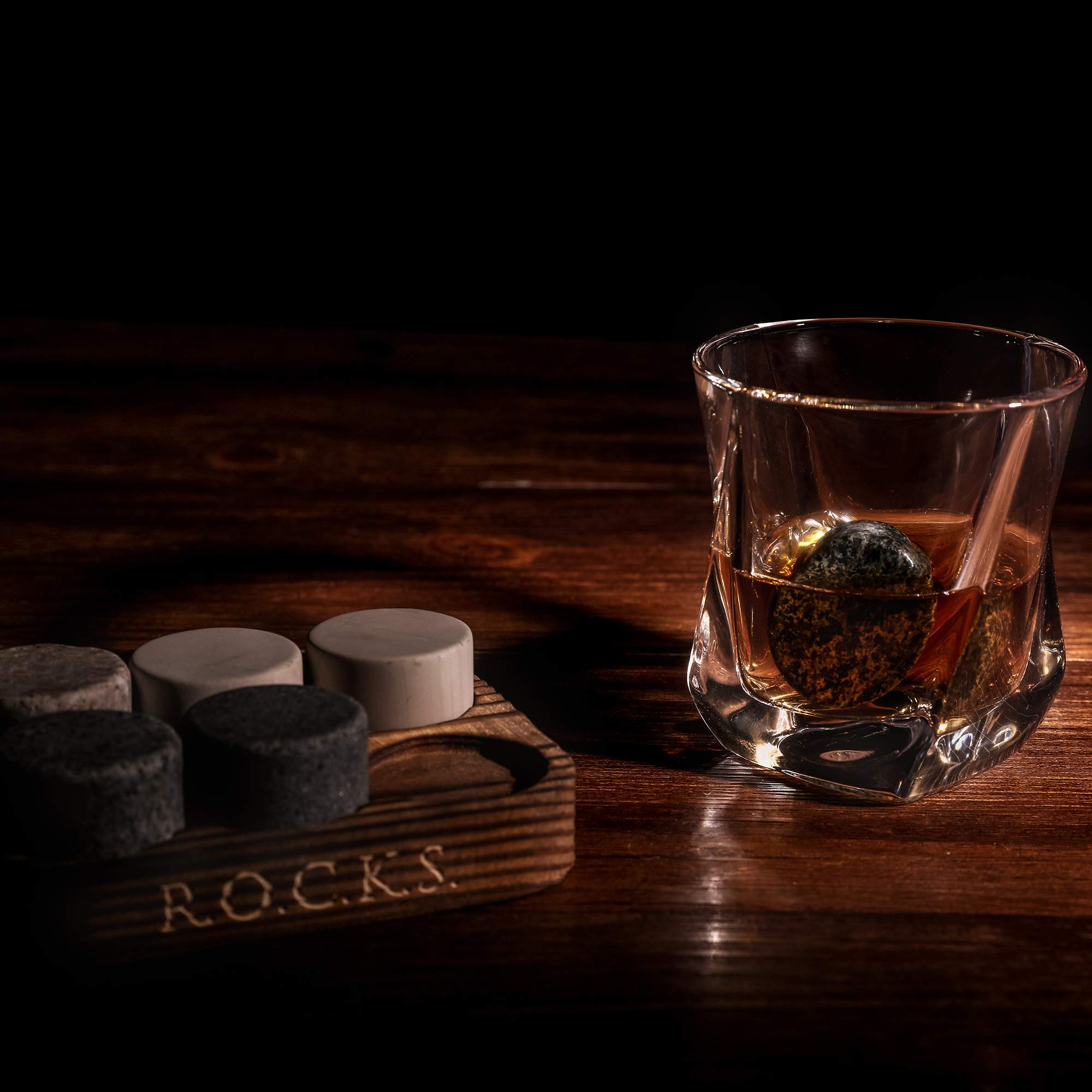 Whiskey Chilling Stones Set of 6 Handcrafted Premium Granite Round