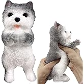 Hand Painted Dog Squishy Toys,Big Cute Ultra Soft Squeeze Fidget Toys for Stress Relief ,Kawaii Squishies Sticky Animal Toys for Adults Kids,Decompression Sensory Balls Toys for Autism