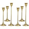 Anndason Set of 6 Gold Taper Candle Holders Decorative Candlestick Holder for Home Decor, Wedding, Dinning, Party, Anniversary