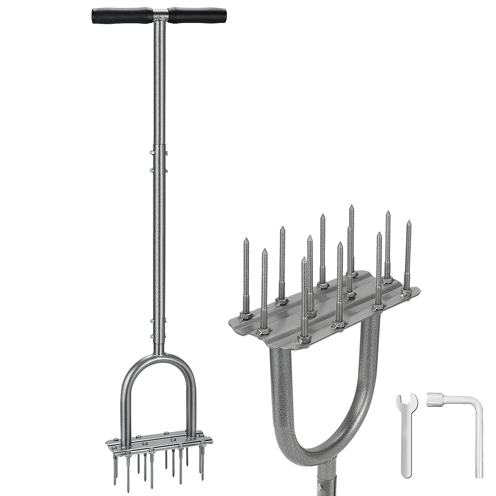 Photo 1 of Fologtoo Lawn Aerator Tool, 43.3" Pre-Assembled Lawn Aerator with 12 3.5" Lengthened Iron Spikes, Efficient Manual Grass Spikes Aerator for Yard Aerating, Garden Tools, Easy to Use