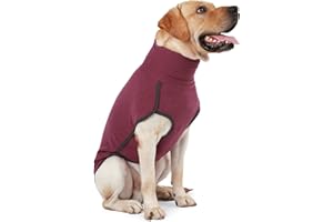 DOTONER Dog Sweater Pullover Cold Weather Vest for Dogs Dog Sweatshirt & Jacket for Indoor and Outdoor Use (Large, Wine red)