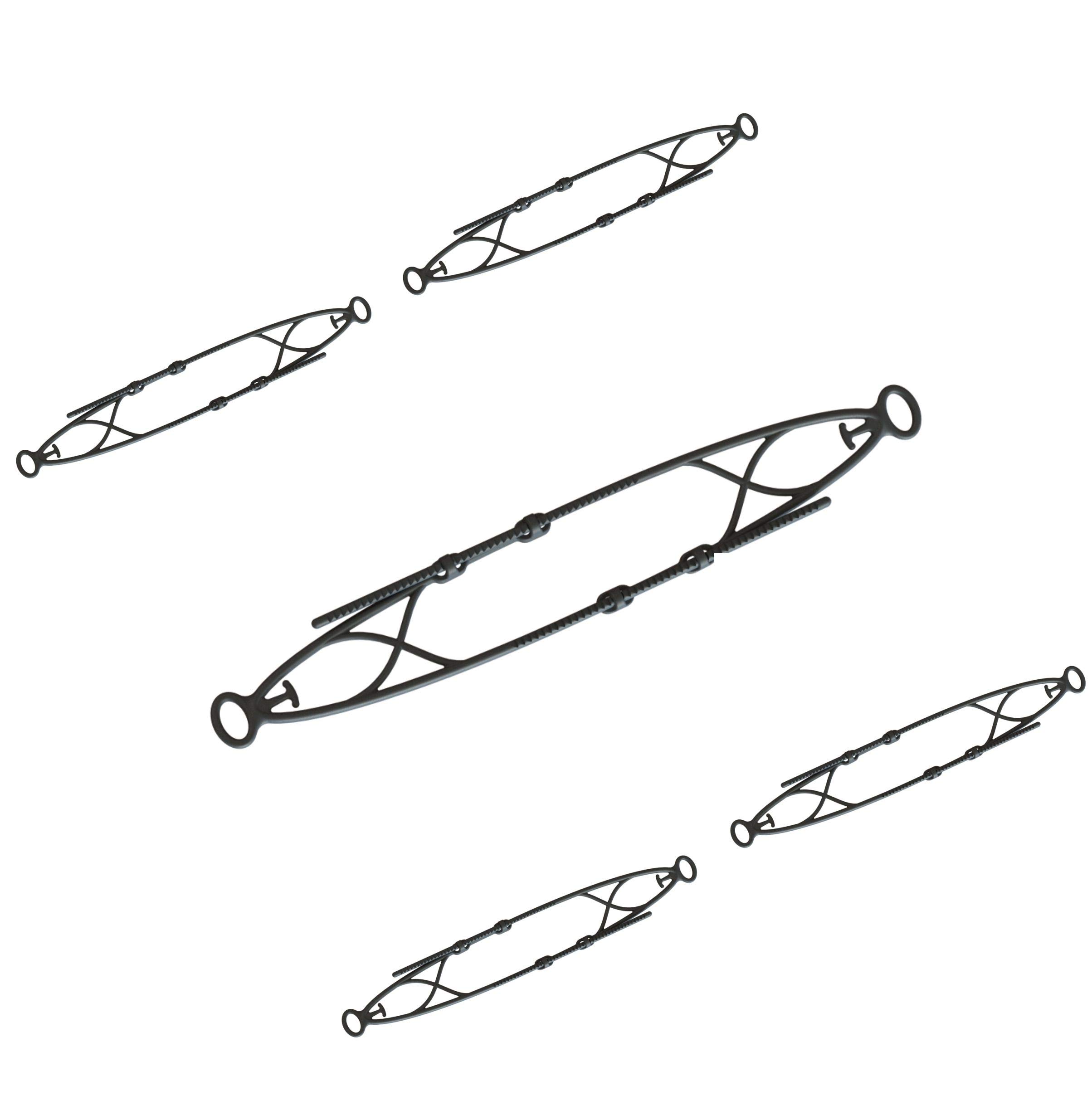 Comfort-Fix Mask Holder, 5 Pieces, Adjustable for Every Head and mask Size, Suitable for Spectacle wearers, to Avoid Pressure Marks from face Masks Behind Ears, Colour: Anthracite