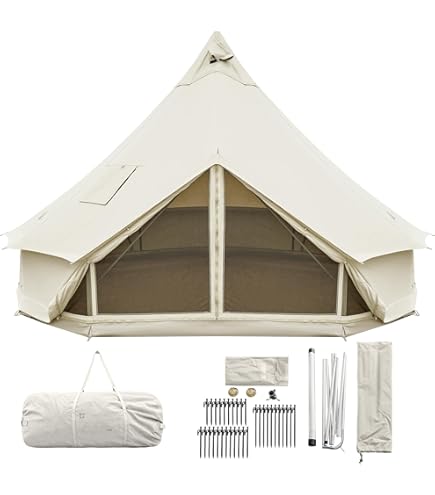 Amazon.com : KingCamp Canvas Bell Yurt Tents with Stove, 4 Seasons