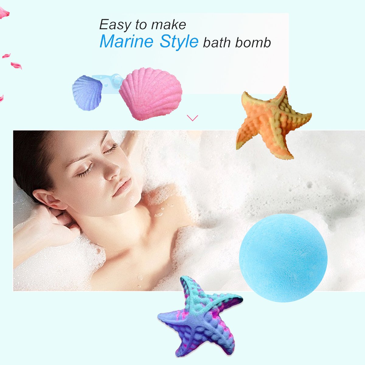 LAWOHO Metal Bath Bomb Mold DIY Handmade Soap Maker Kit Supplies 5 Set 10 Pieces with 100 Pieces Shrink Wrap Bags and 1 Pieces Mini Heat Sealer for Crafting your Own Fizzles