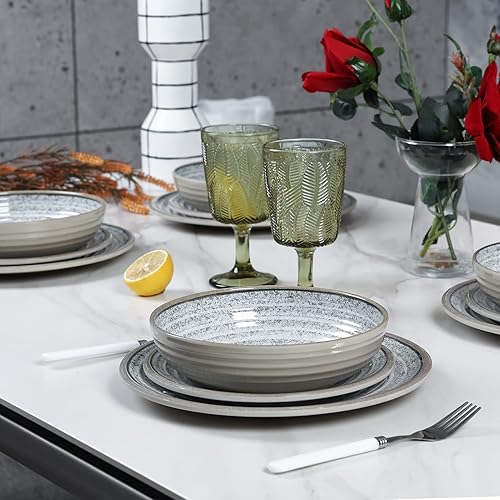 Dishes Set Melamine Dinnerware Dishwasher Safe Melamine Dinnerware Sets 12  PCS Service For Plates Bowls