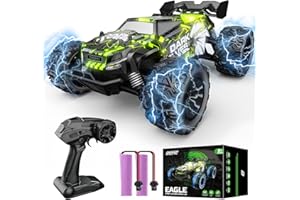 DEERC RC Car W/LED Car Shell, 2.4GHz Remote Control Cars, All Terrain RC Truck W/ 2 Rechargeable Batteries, 40 mins Playtime,