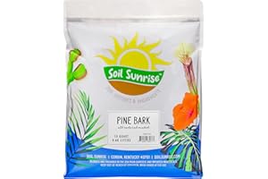 SOIL SUNRISE 100% Natural Pine Bark Mulch Nuggets (10 Quarts), Small Mulch Chips for Indoor/Outdoor Container Gardening, Ideal for Soil Supplement, Houseplant Mulch, and Terrariums