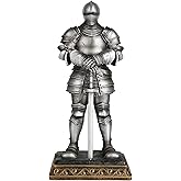 Grace4Joy Medieval Knight Statue - Knight Armor Standing Figurines Home Decor 8.6 Inch High, Hand Painted Armor Statue Novelty Office Space Gifts