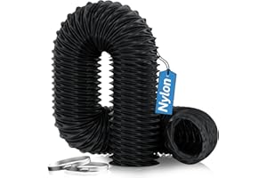 Hon&Guan Diesel Heater Ducting 3" x 16FT, Nylon Flexible Duct Hose, Heavy Duty Hose for Diesel Heater, 3D Printer, Laser Machine, Dryer Vent, RV, Boat Blower, Black