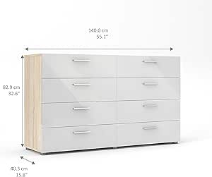 Amazon.com: Tvilum Austin 8-Drawer Dresser, (White ...