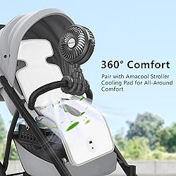 AMACOOL Battery Operated Stroller Fan Flexible