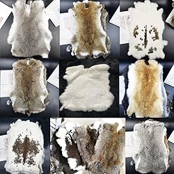 Assorted Bulk Grade Natural Rabbit Pelt with Fur