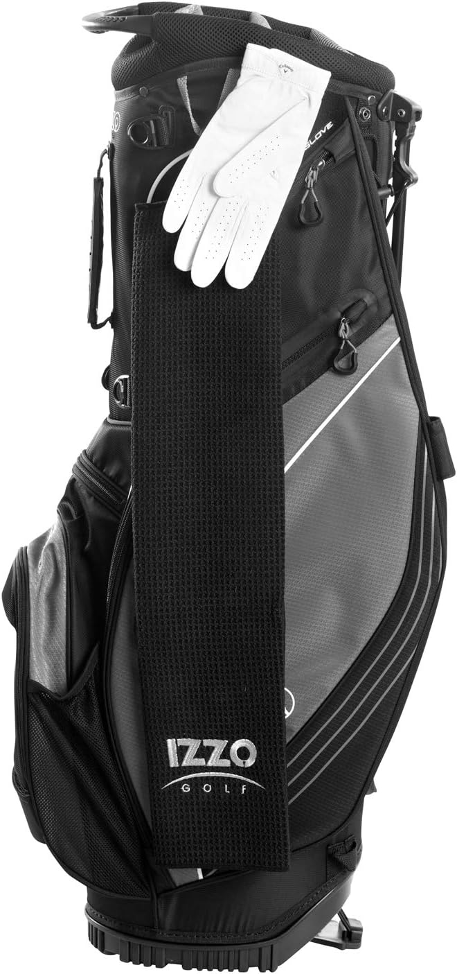 Izzo Golf Ultra-Lite Stand Golf Bag with Dual-Strap & Exclusive Features, Black/Gray: Sports & Outdoors