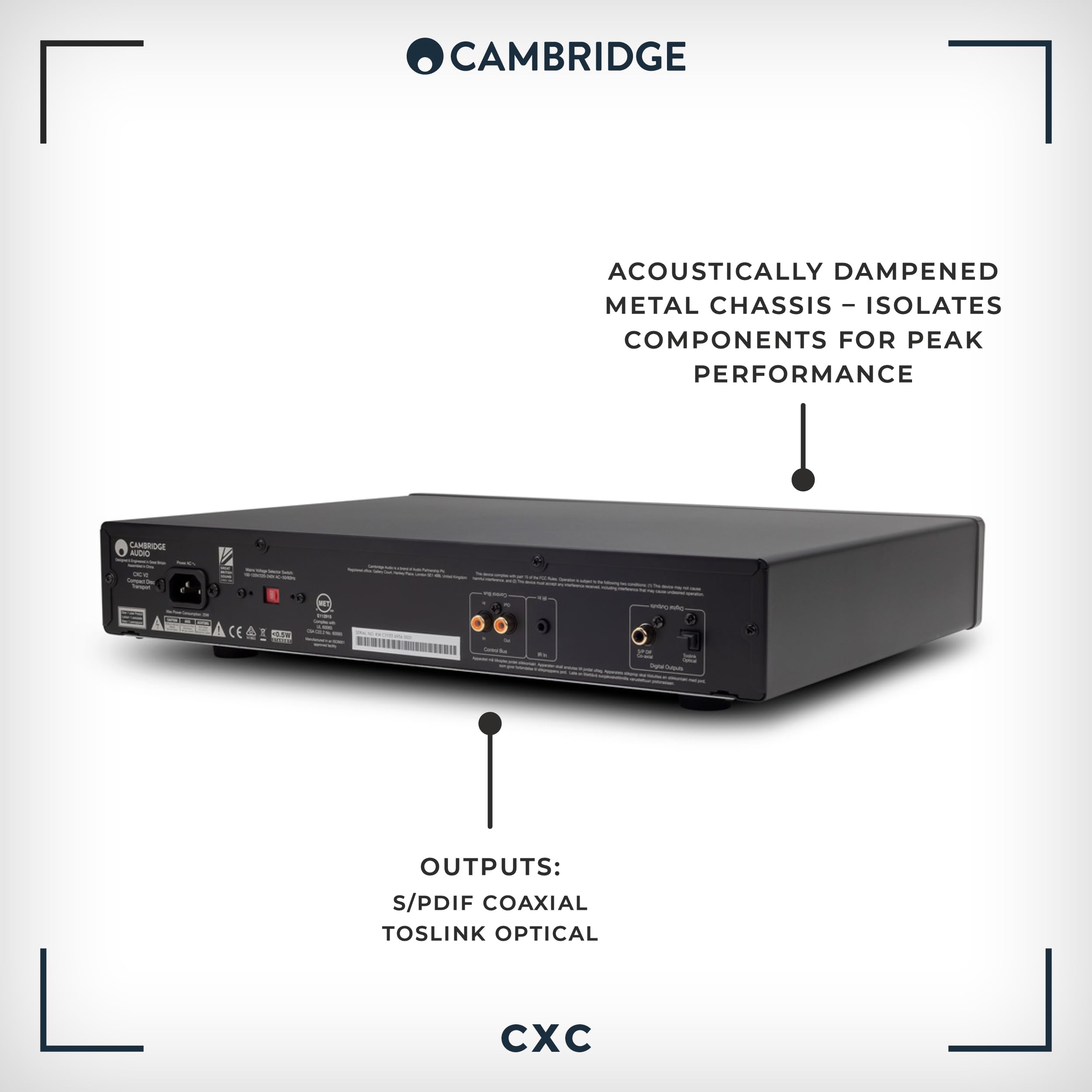 Cambridge Audio CXC CD Transport Player for Home, No Radio (Lunar Grey)