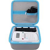 Baval Hard Case for Brother P-Touch PT-N10 Personal Handheld Label Printer | Protective Storage Box, Shockproof, Impact-resistant, Soft Velvet Lining, Smooth Zipper, Gray Case+Blue Zipper