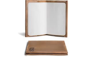 Hide & Drink, Pocket-Sized Memo Books Cover Compatible with Field Notes (3.5 x 5.5 in.) Journal Case with Card Slot, Refillable Travelers Notebook, Full Grain Leather, Handmade, Single Malt Mahogany