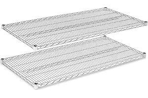 Regal Altair Chrome Wire Shelf |Pack of 2 Shelves| for Storage in Dry Environments | Ideal for Stores, Restaurants, Businesses and Homes (Chrome Wire Shelves, 24''W x 42''L)
