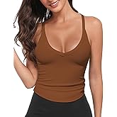 Workout Tank Tops for Women V Neck Racerback Tank Tops Ribbed Knit Camisole Top Slim Fit Basic Yoga Sleeveless Tops