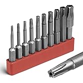 LMXMGRG 5 Point Security Torx Bit Set 10pcs Star Bits Set Screwdriver Magnetic S2 Alloy Steel With 1/4" Hex Shank TT8-TT45(50mm)