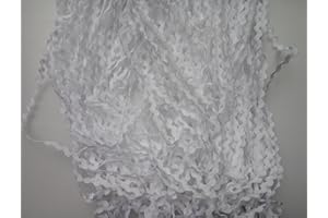 Lyracces Wholesale Lots 50yards Mini Woven Zigzag Rick Rack Ribbon RIC Rac Trims Scrapbooking Dressmaking (3mm, White)