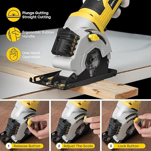 ENVENTOR Mini Circular Saw, Electric Circular Saw Corded with
