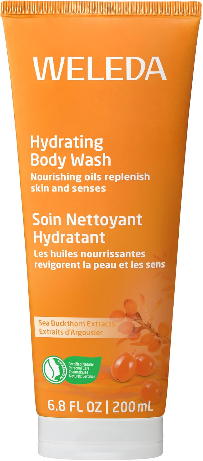 Weleda Sea Buckthorn Creamy Shower Gel 200ml | Natural Organic Vegan Body Wash