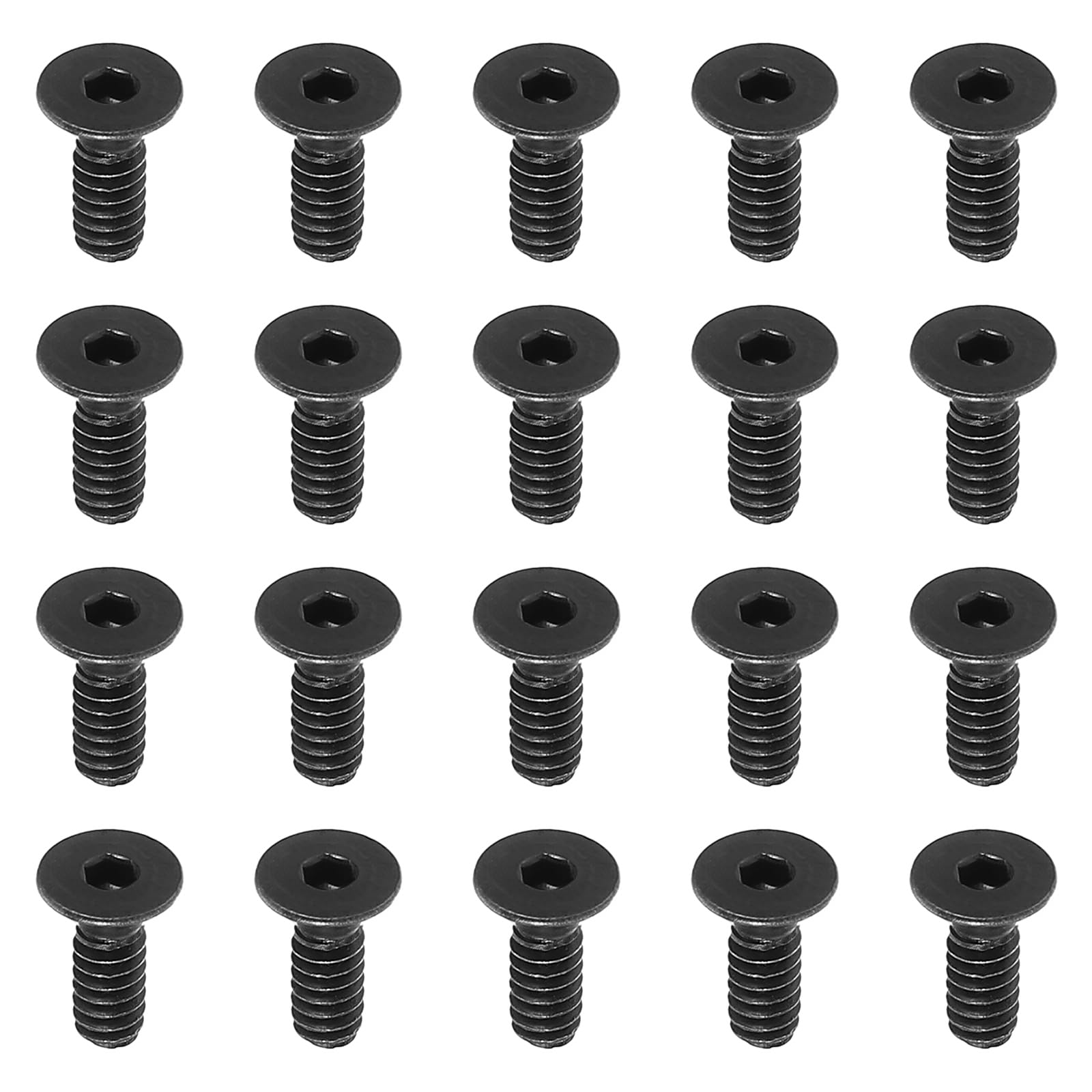 PATIKIL #6-32 x 3/8 Inch Flat Head Socket Cap Screws, 20 Pack Flat Countersunk Bolts Hex Socket Drive Machine Screws Full Thread Coarse Thread UNC Black Oxide Grade 10.9