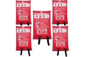 Inf-way Emergency Fire Blanket for Home and Kitchen, 5 Size for Choice, 1 Pack Extra Large Fire Blanket 3.9x5.9ft