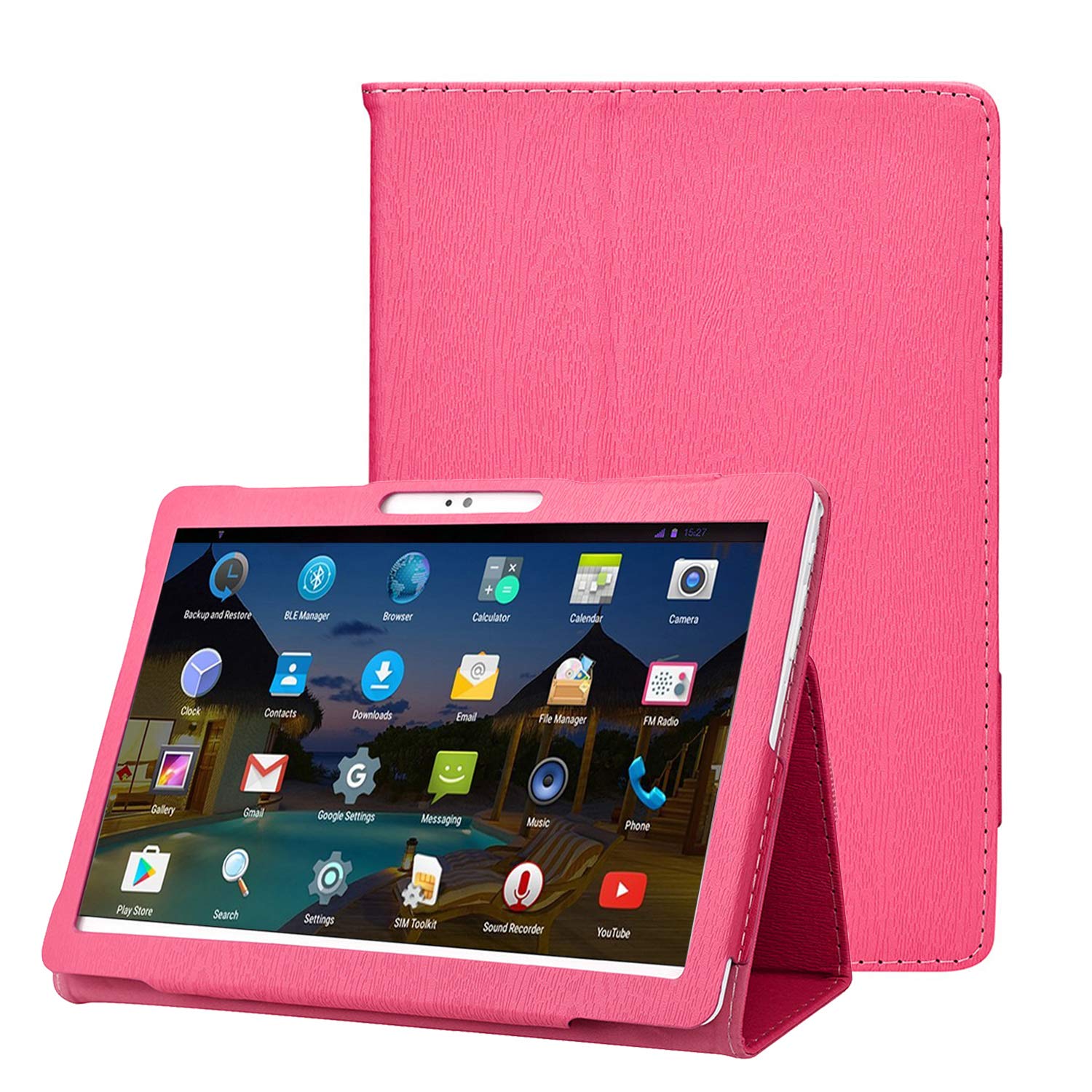 AKNICI Case for Dragon Touch 10/Tianyida TYD-108 TYD-107/Haehne 10.1/SZWEIL 10/MaiTai 10/YUNTAB K107/GOODTEL G3/VANKYO MatrixPad S30/Skyiol K3 K1/TAOERA 10/ibowin/HONGTAO/HANWEIER/YITAOERA, Rose Red