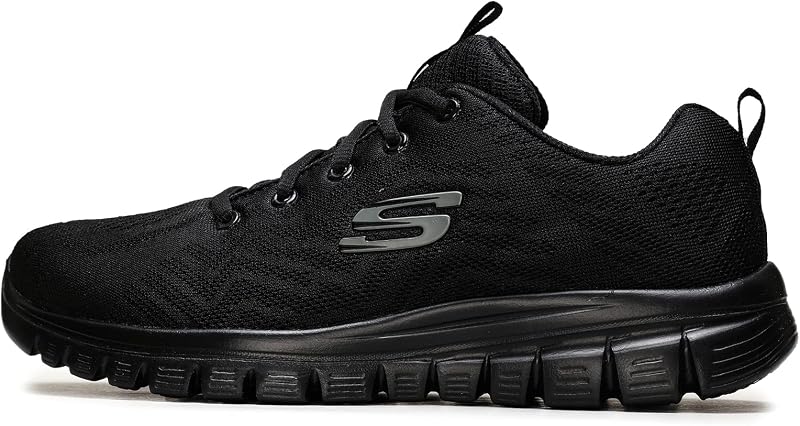 Skechers graceful get connected, tênis feminino, preto (acabamento de malha preta), 39 eu