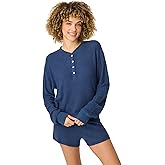 PJ Salvage Womens Morning Waffles Thermal Long-Sleeve Pullover Pajama Top