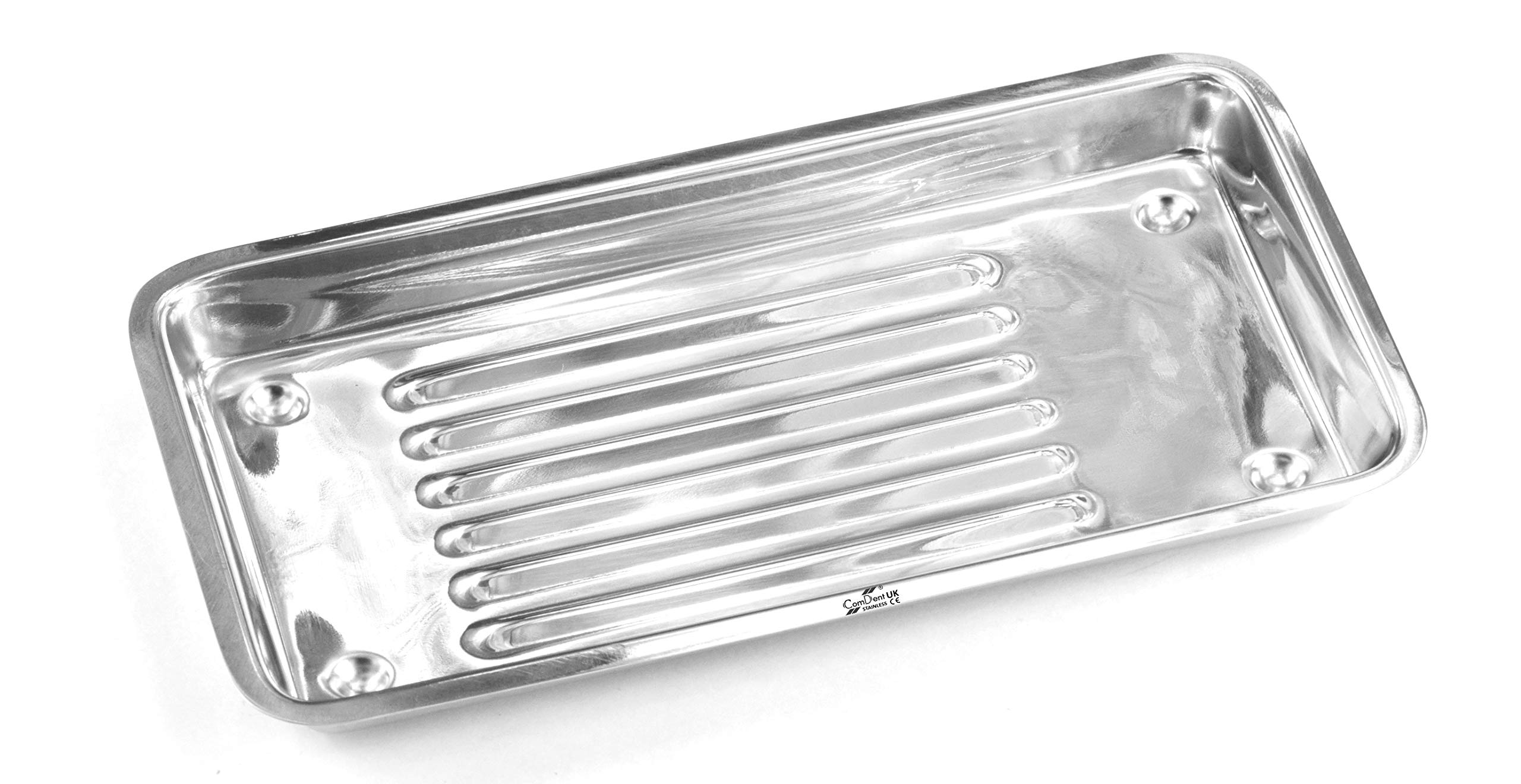 Comdent Exeton, Utility Tray Stainless Steel, 190x100x15MM, Body Piercing, Veterinary, Dental Instruments, Jeweler Trays