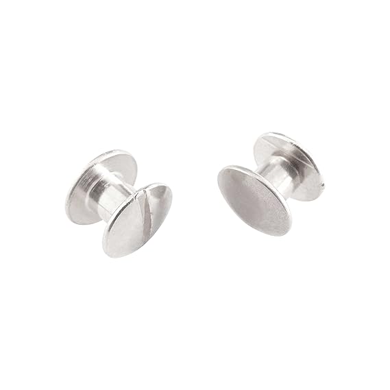 HouseholdBasics 25 Buchschrauben vernickelt (Ø Kopf: 10 mm, Ø Schaft: 5 mm, Verschiedene Höhen verfügbar) (5 mm, vernickelt/S