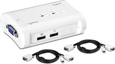 TRENDnet TK-207K 2-Port USB KVM Switch Kit VGA 2048x1536 Bus Powered