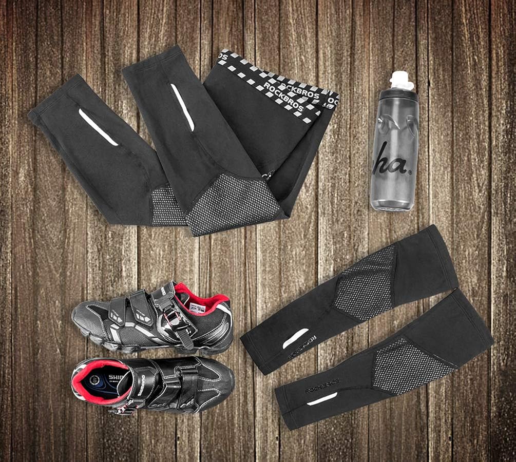 ROCK BROS Cycling Leg Warmers Thermal Long Leg Sleeves for Men Women Legwarmer: Clothing