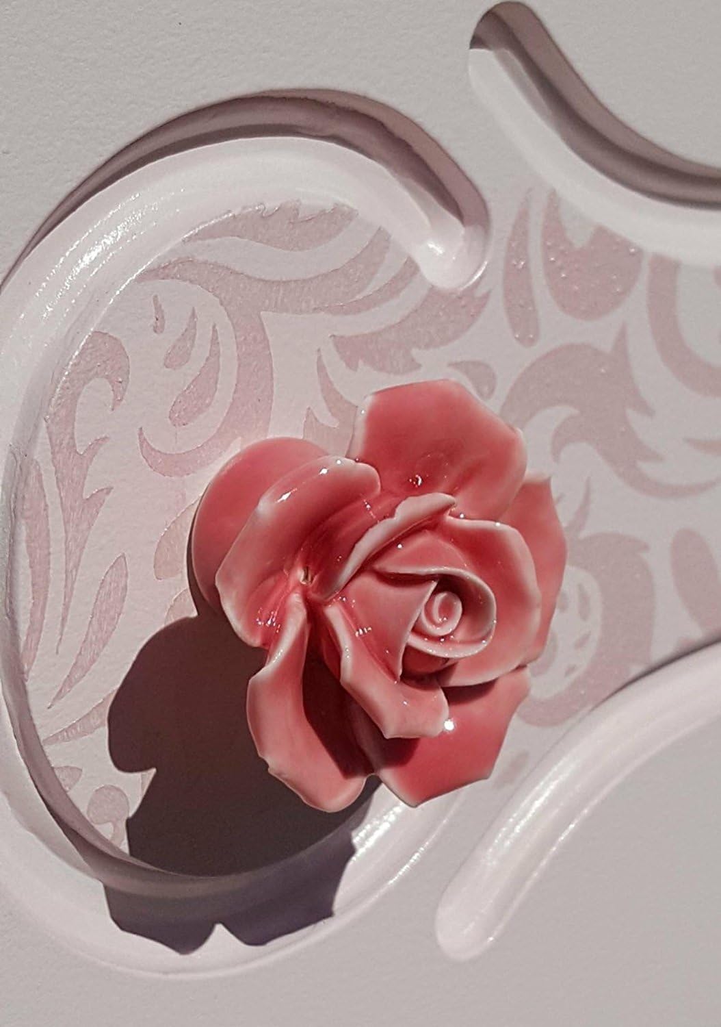 Knobs, 8Pcs Elegant Pink Rose Pulls Flower Ceramic Cabinet Knobs Cupboard Drawer Pull Handles + Screws, Pink,rose - Image 4