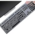 Large Print Keyboard Cover for Dell KM636 KB216 KB216t KB216d KB216p Wired & Wireless Keyboard, Dell Optiplex 5250 3050 3240 5460 7450 7050, Dell Inspiron Desktop 24" 27" 5400 5490 7790 3475 3670