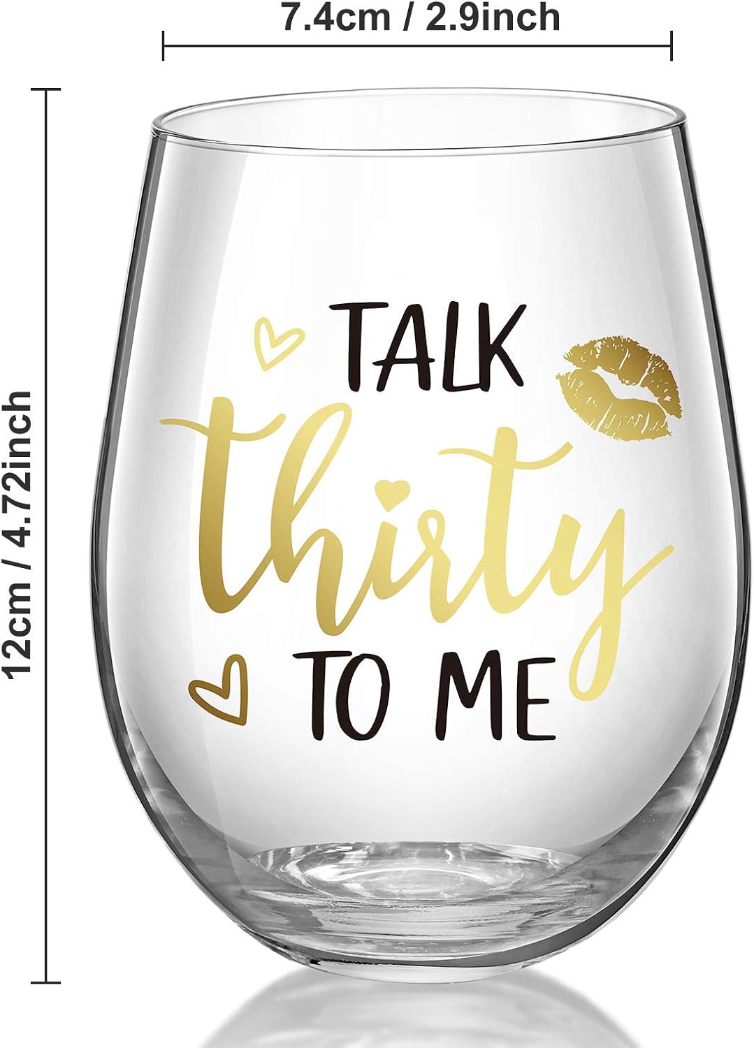 Talk Thirty To Me Wine Glass 30th Birthday Stemless Wine Glass Black Stemless Glass Cups Dirty 30 Birthday Present for Women Men Friends Thirty Birthday Present Wedding Anniversary Party Favors - Image 4