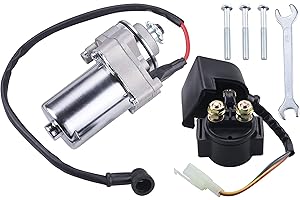 JINGKE 12 Teeth Starter Motor Starter Relay Solenoid for Tao Tao 125cc 110cc-50cc ATV Coolster Motor Four 4 Wheeler Chinese Pit Dirt Bike 4 Wheelers Go Karts Dune Buggy Sandrail Quad SSR Roketa