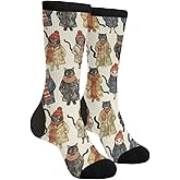Forest Black Cat Crew Socks Mid Calf Dress Socks Casual Long Tube Socks For Men Women Boy Girl