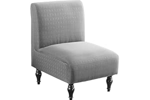 LAVISH COVER LavishCover Armless Accent Chairs Covers, Thick Armless Recliner Sofa Cover Stretchable, Removable Armless Chair Slipcover for Living Dining Room Hotel (LightGray, 1pc)