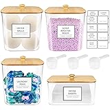 3+1 Pack Laundry Pods Container,Clear Laundry Room