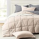Homelike Moment Queen Comforter Set Beige, Comforters Queen Size Set Lightweight Reversible Down Alternative Bed Comforter Full Size Soft, All Season 3 Piece Sets Grey/Beige