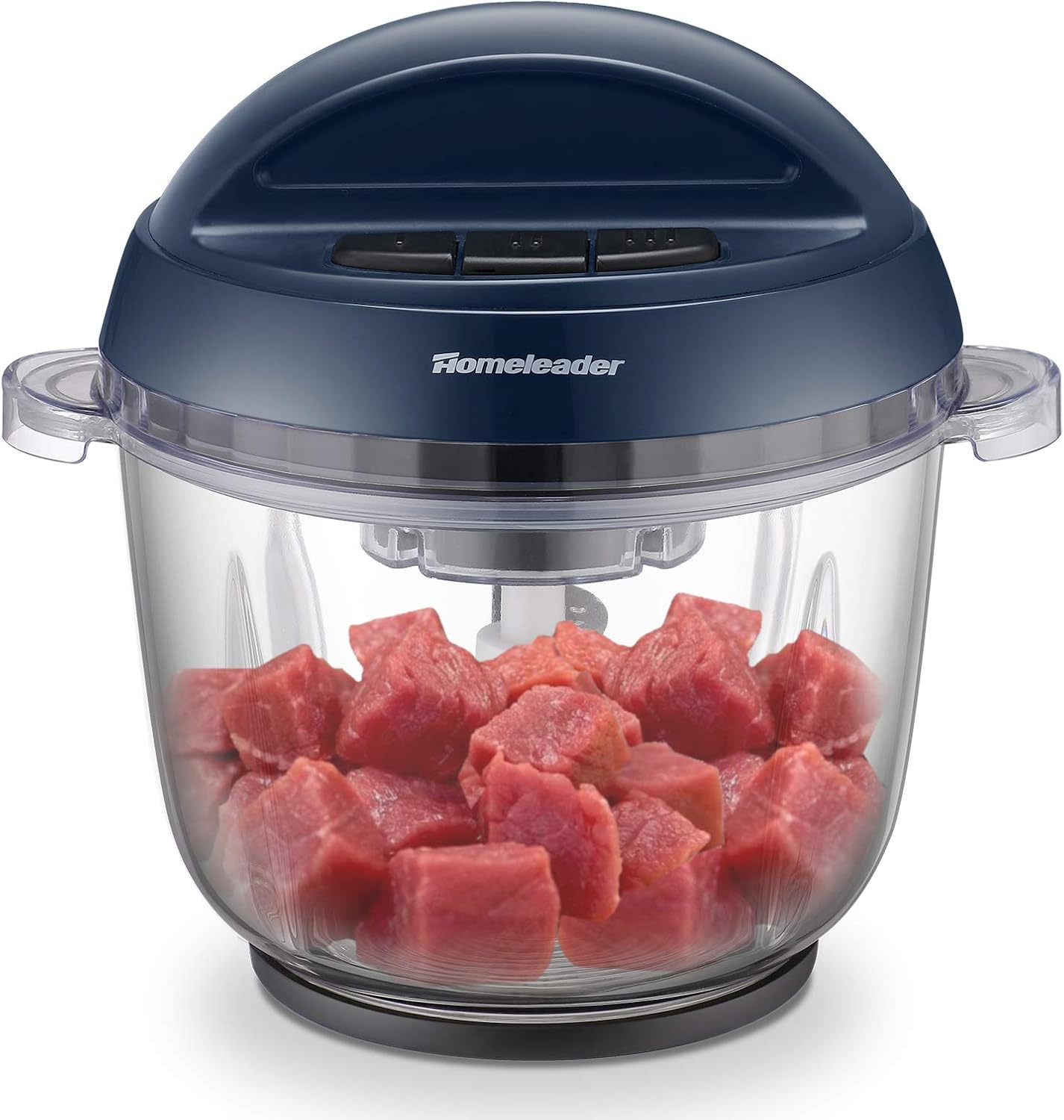 Homeleader Food Chopper, 10 Cup Electric Food Processor, 3L Large Size BPA-Free Glass Bowl Blender Grinder with 3 Speeds for Meat, Vegetables, Fruits and Nuts, 400W