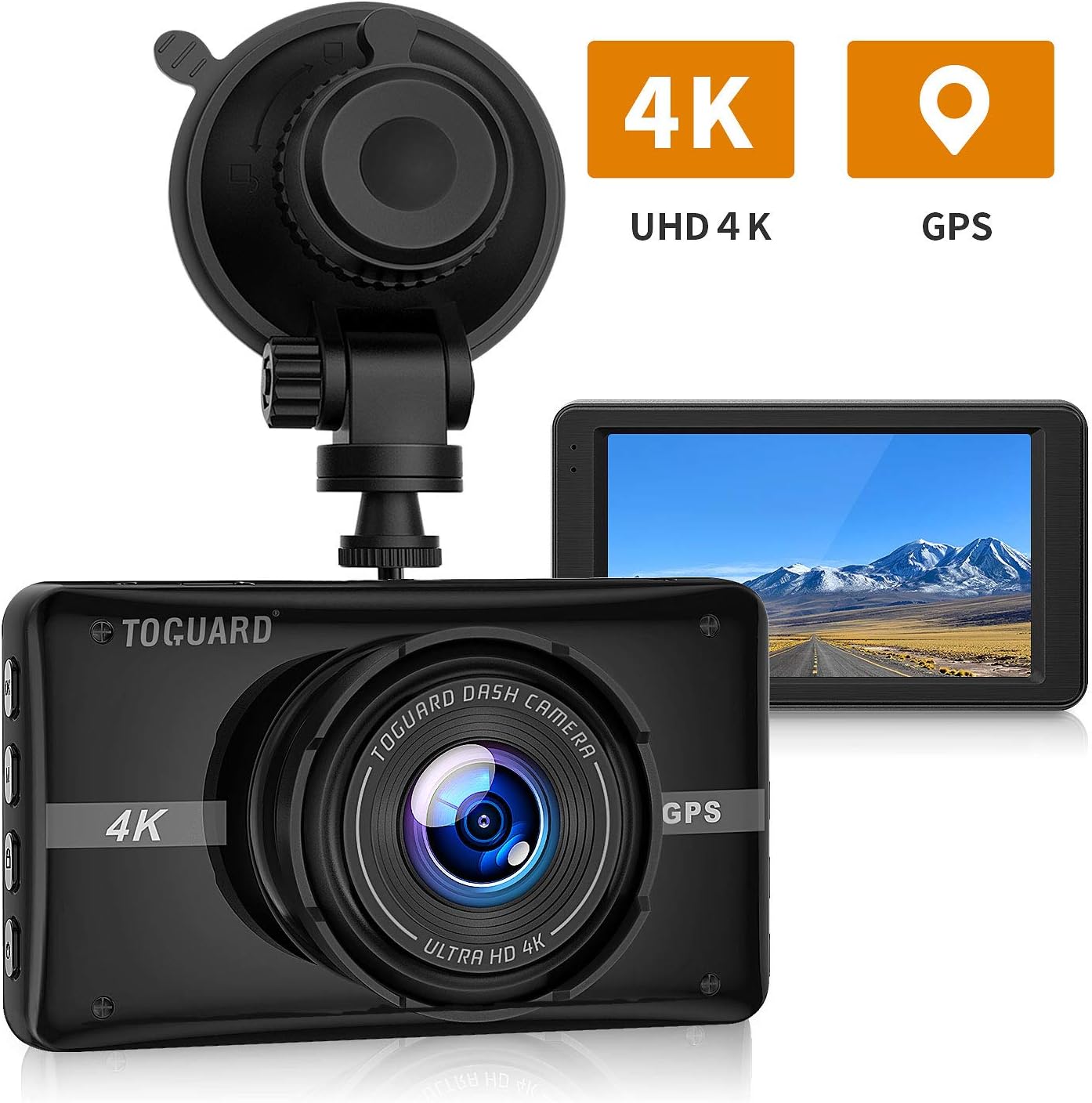 [New Version] TOGUARD 4K UHD Dash Cam Built-in GPS Dashboard Camera Recorder 3'' LCD 170&deg; Wide Angle Car Dash Camera with Night Vision, 24Hs Parking Mode, G-Sensor, Time Lapse